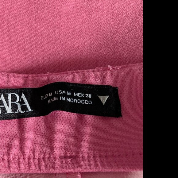 Zara Pink High Rise Shorts Women’s Size Medium Stretch Barbie Summer - Picture 3 of 10